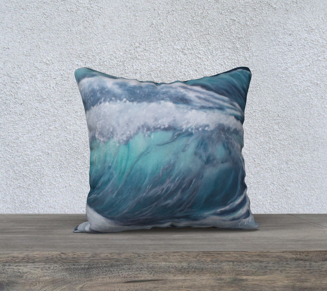 Housse de coussin 18x18 po - En eaux turquoises