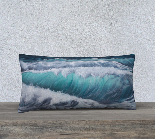 Housse de coussin 12x24 po - En eaux Turquoises